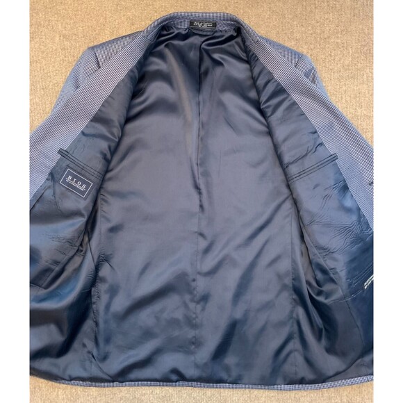 BIOS Silk Wool Blazer Mens 38R Houndstooth Tweed Jacket Sportcoat - Picture 4 of 11